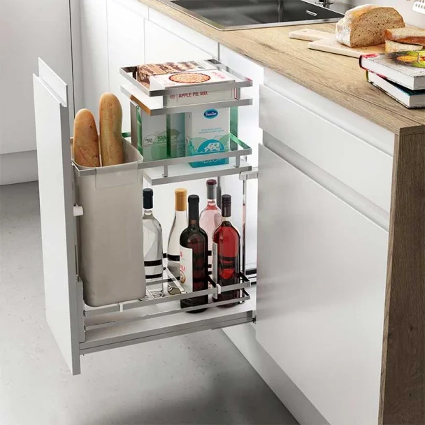 Rack para Garrafas e Pão Removível 3 Alturas Flat Cromado