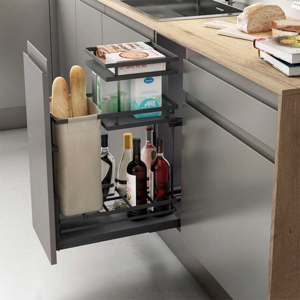 Rack para Garrafas e Pão Removível 3 Alturas Flat Antracite