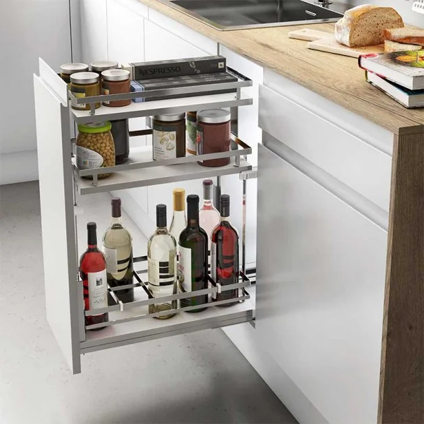 Rack para Garrafas Removível 3 Alturas Flat Cromado