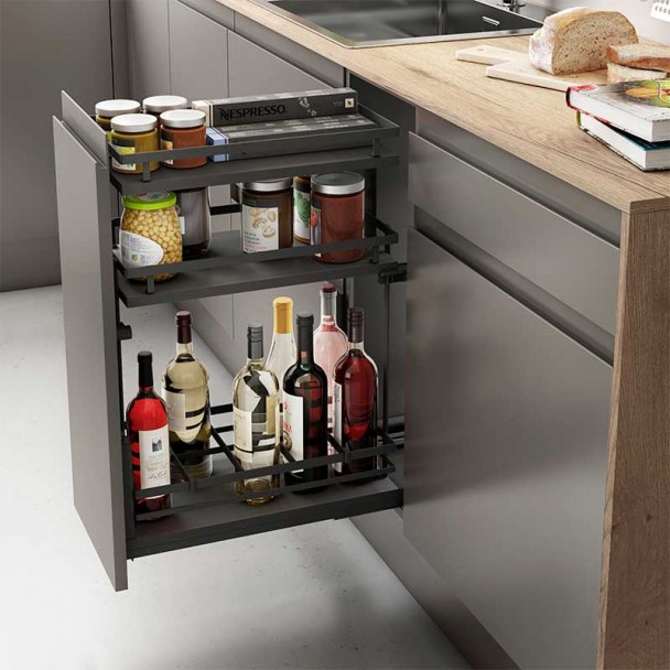 Rack para Garrafas Removível 3 Alturas Flat Antracite