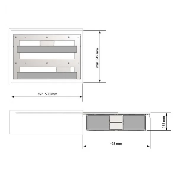 Despensa Reversível Guias Laterais Flat Antracite