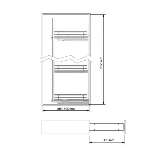 Kit Coluna Removível Slim Flat Cromo