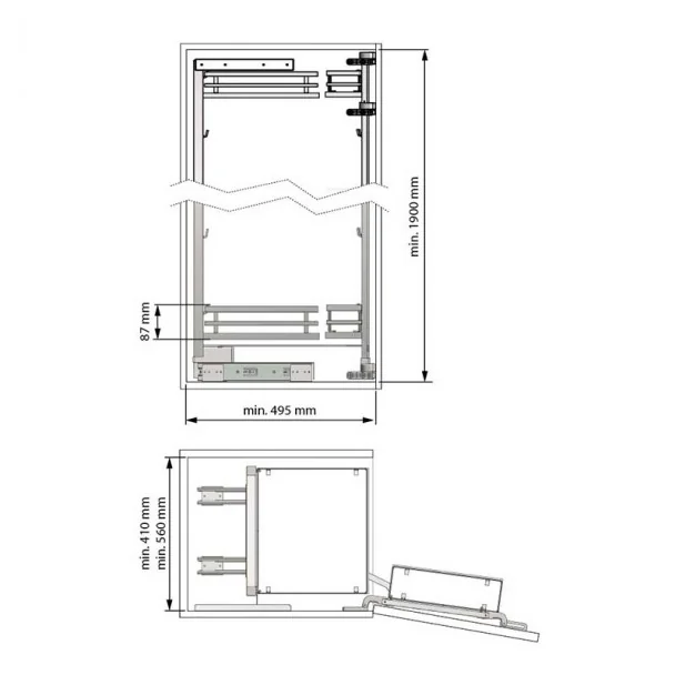 Coluna Deslizante Flat Antracite