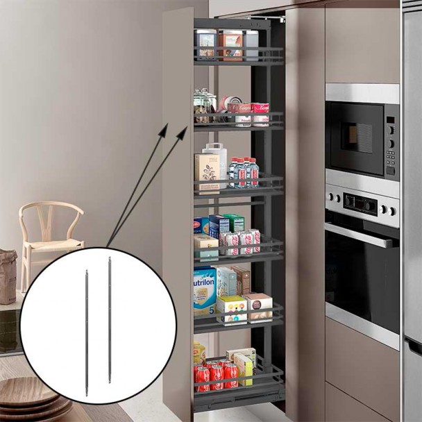 Conjunto Barras Fixação Frontal Coluna Removível Antracite