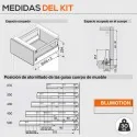 Extensão Cinza 30 kg Blum Tandembox Antaro D para Cozinha