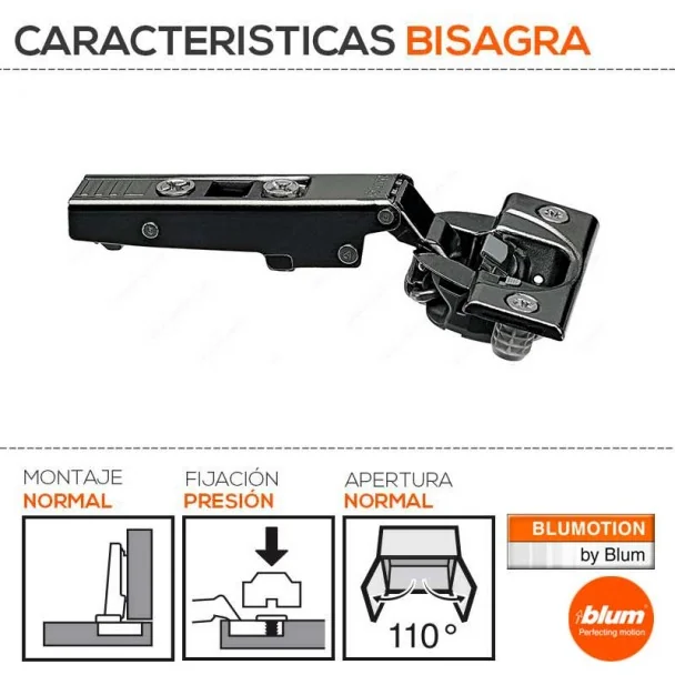 Dobradiça 110º Ônix Blumotion