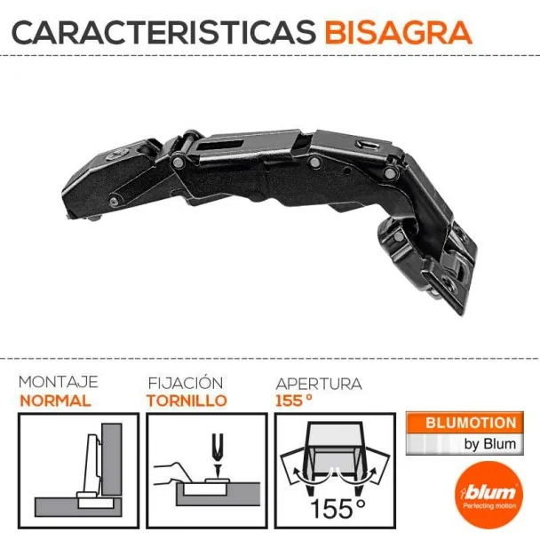 Dobradiça 155º Ônix Clip Top sem Mola