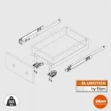 Conjunto de Corrediças Tandem Blumotion Extensão Parcial 30 kg