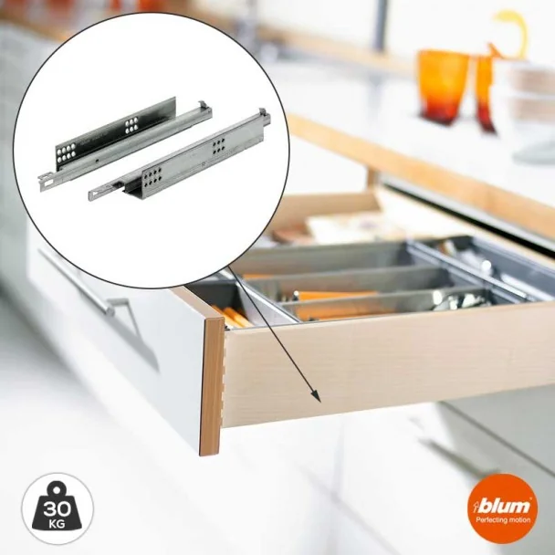 Conjunto de Corrediças Tandem Extensão Total 30 kg