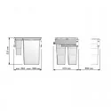 Cubos Reciclagem de Lixo 2 x 35 + 2 x 8 L, com Sistema de Guias