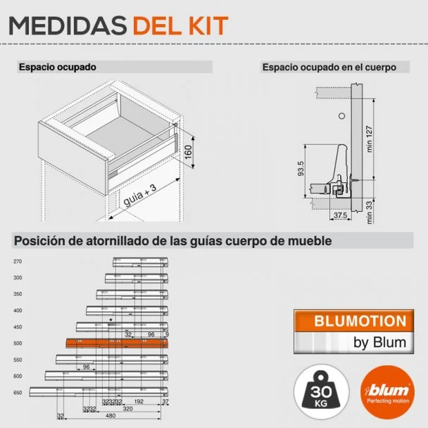 Extensão Frontal Blum Tandembox Antaro B