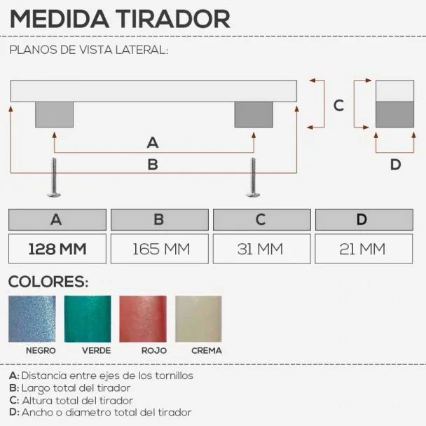 Puxador de Zamak Cromado Mate 2402