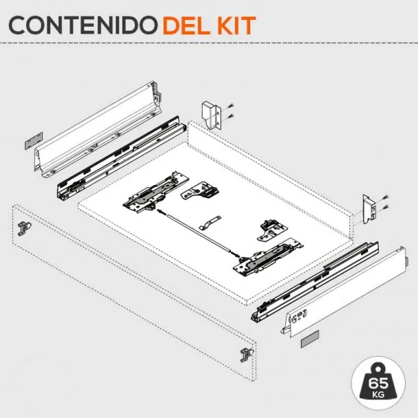 Gaveta Cinza TIP-ON BLUMOTION 65 kg Tandembox Antaro M