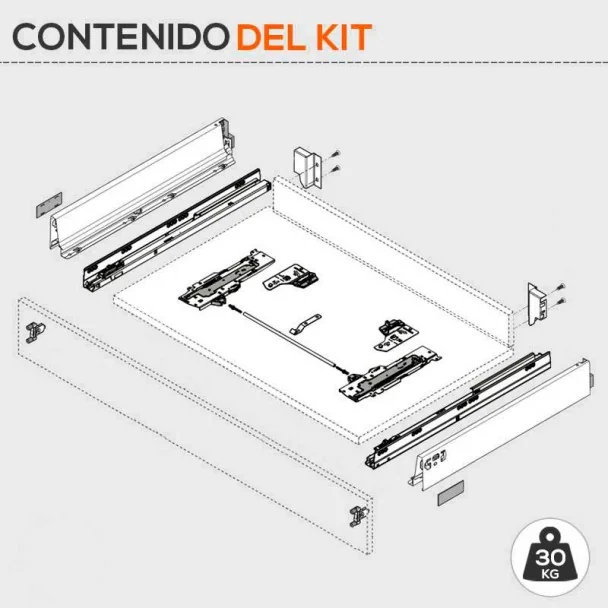 Gaveta Cinza TIP-ON BLUMOTION 30 kg Tandembox Antaro M