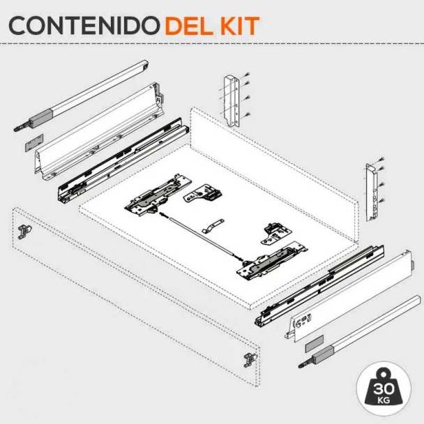 Extensão Frontal Cinza TIP-ON BLUMOTION 30 kg Tandembox Antaro D