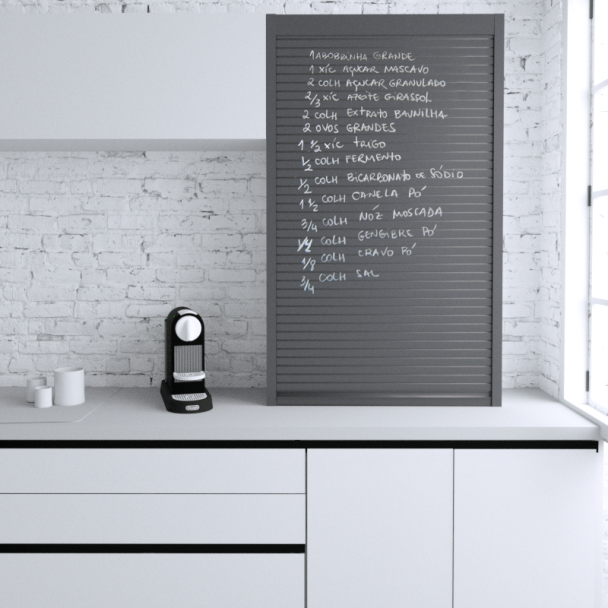 Kit Persiana 90 x 150 cm PVC Cinza Ardósia Z-Smartlift