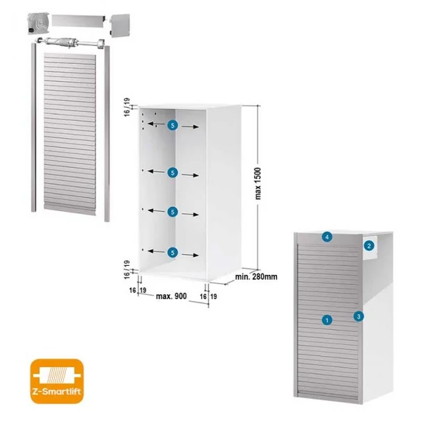 Kit Persiana 90 x 150 cm PVC Branco Fosco Z-Smartlift