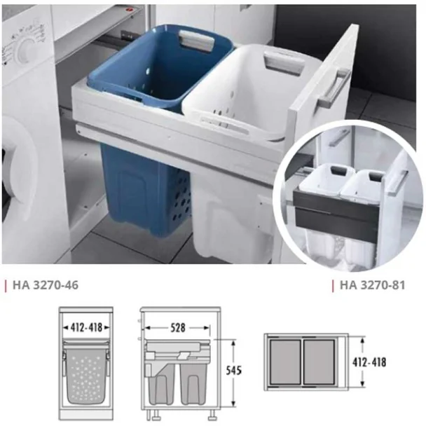 Balde para roupas transportadora de lavanderia