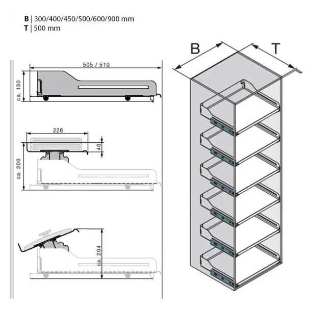 Sistema de prateleiras para armários EXTENDO LIBELL