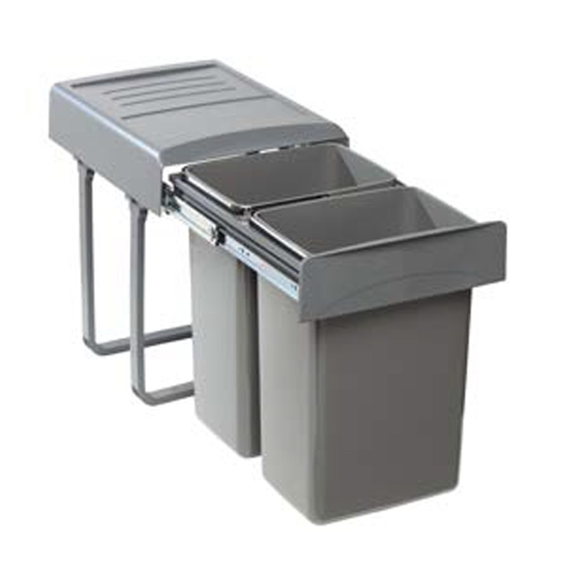 Caixote do lixo de cozinha amovível para reciclagem com fecho suave e  capacidade de 48 L VidaXL - Habitium®