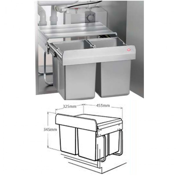 Caixote do lixo DOUBLE-SHORTY