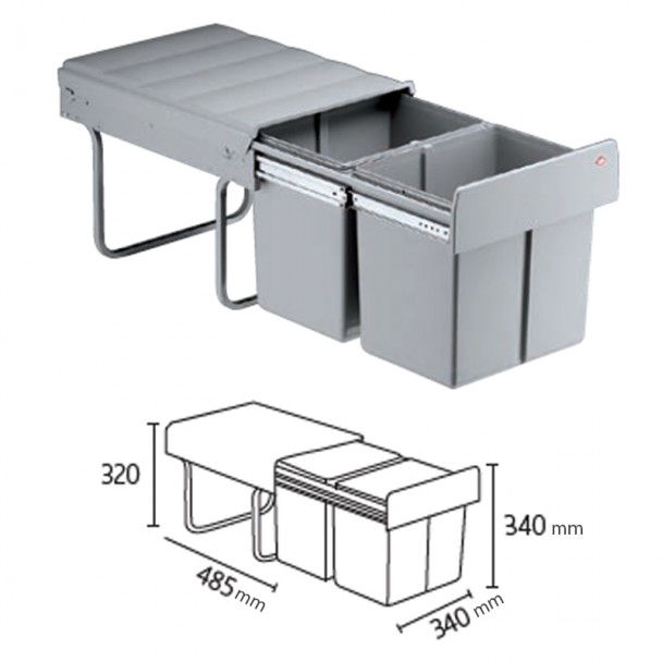 Caixote do lixo manual DOUBLE MASTER