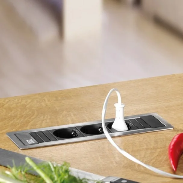 Quadro 3 Tomadas Cozinha Power Frame