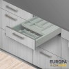 Gaveta de Cozinha Duplo Porta-Talheres Europa PVC Cinza