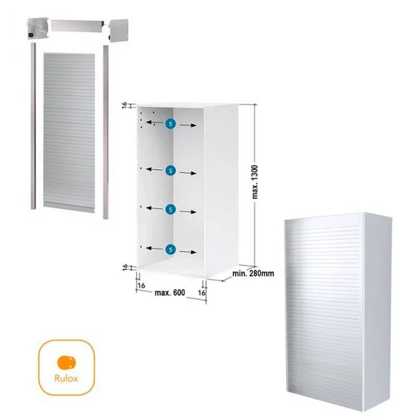 Kit Persiana 60 x 130 cm PVC Inox para Móveis de Cozinha